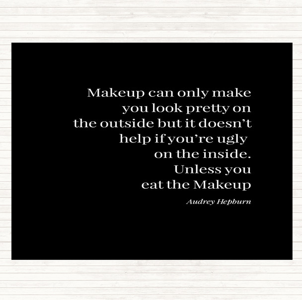 Black White Audrey Hepburn Pretty Outside Quote Mouse Mat