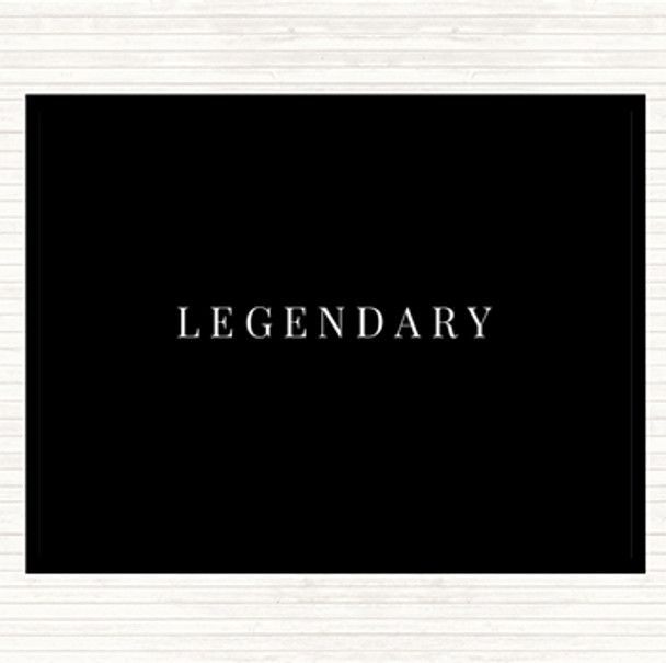 Black White Legendary Quote Mouse Mat