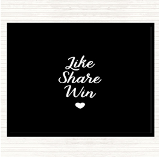 Black White Like Share Win Quote Mouse Mat