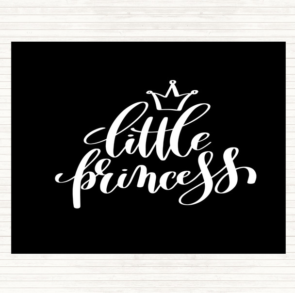 Black White Little Princess Quote Mouse Mat
