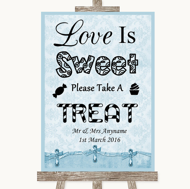 Blue Shabby Chic Love Is Sweet Take A Treat Candy Buffet Wedding Sign