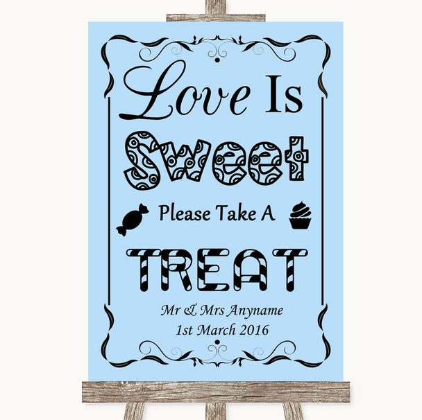 Blue Love Is Sweet Take A Treat Candy Buffet Customised Wedding Sign