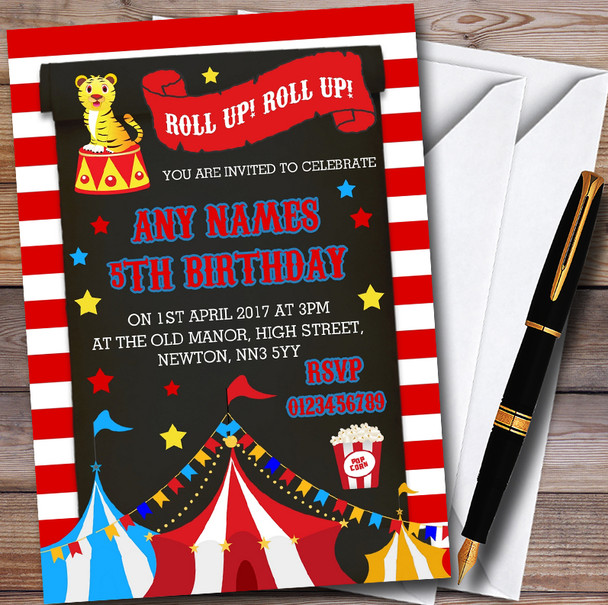 Carnival Circus Big Top Customised Children's Birthday Party Invitations