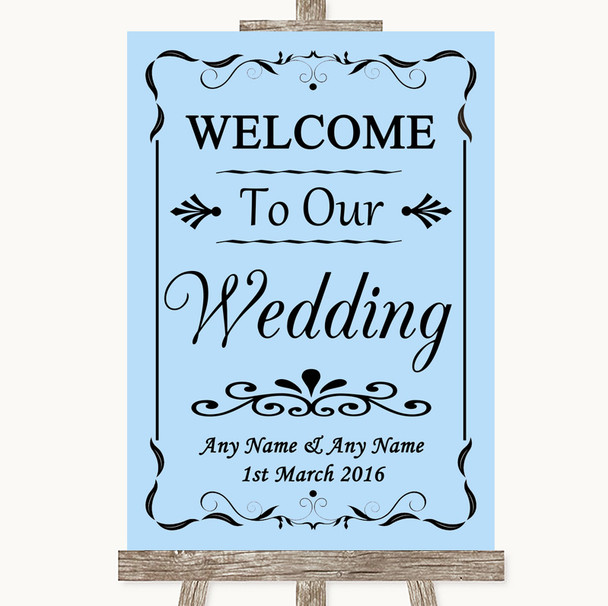 Blue Welcome To Our Wedding Customised Wedding Sign