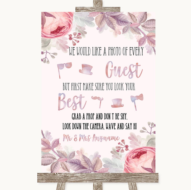 Blush Rose Gold & Lilac Photo Prop Guestbook Customised Wedding Sign