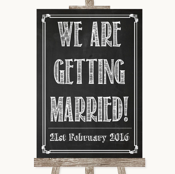 Chalk Sketch We Are Getting Married Customised Wedding Sign