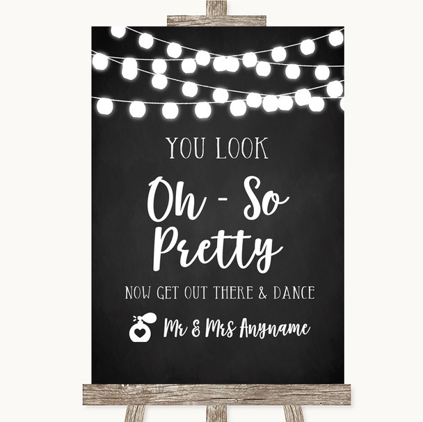Chalk Style Black & White Lights Toilet Get Out & Dance Wedding Sign