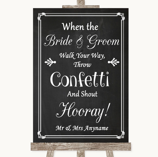 Chalk Style Confetti Customised Wedding Sign