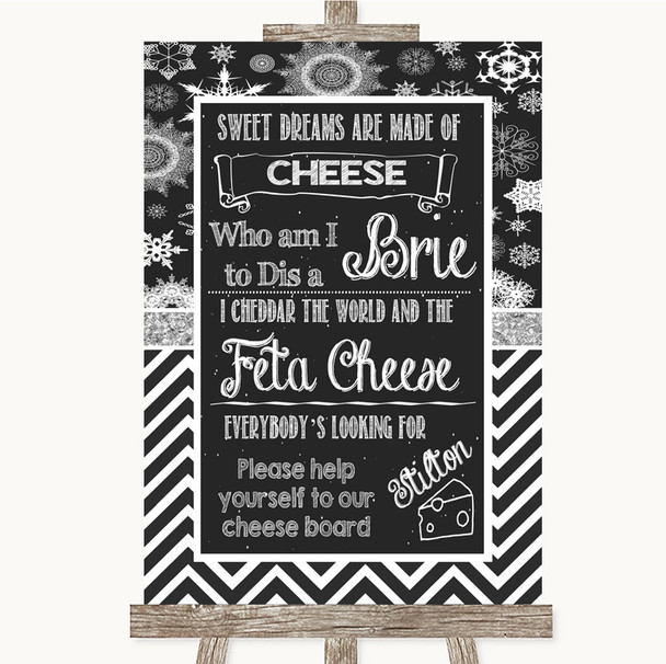 Chalk Winter Cheese Board Song Customised Wedding Sign
