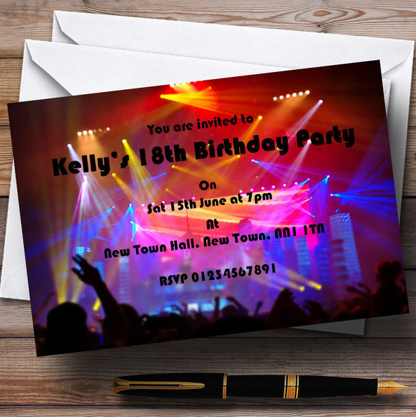 Disco Laser Lights Customised Party Invitations