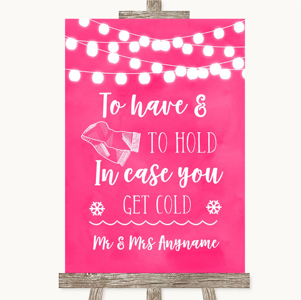 Hot Fuchsia Pink Watercolour Lights Wedding Blanket Scarf Wedding Sign Hot Fuchsia Pink Watercolour Lights Wedding Blanket Scarf Wedding Sign
