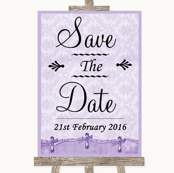 Lilac Shabby Chic Save The Date Customised Wedding Sign