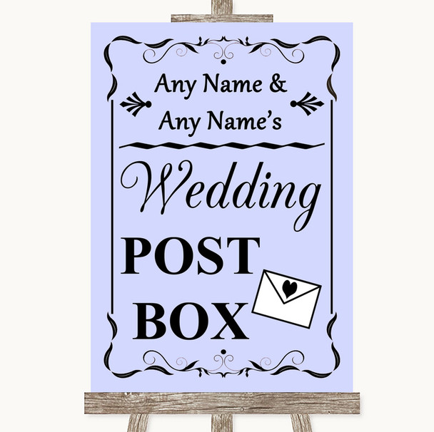Lilac Card Post Box Customised Wedding Sign
