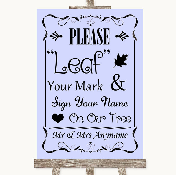 Lilac Fingerprint Tree Instructions Customised Wedding Sign