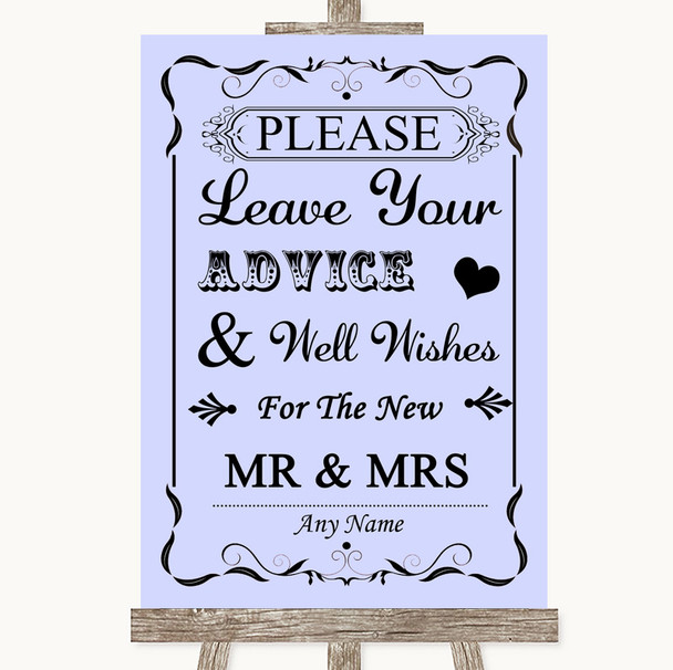 Lilac Guestbook Advice & Wishes Mr & Mrs Customised Wedding Sign