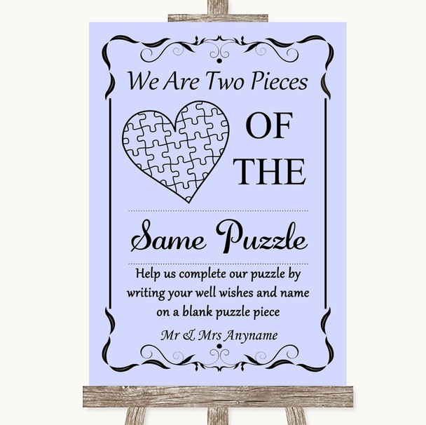 Lilac Puzzle Piece Guest Book Customised Wedding Sign