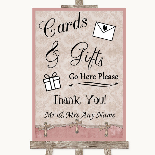 Pink Shabby Chic Cards & Gifts Table Customised Wedding Sign Pink Shabby Chic Cards & Gifts Table Customised Wedding Sign