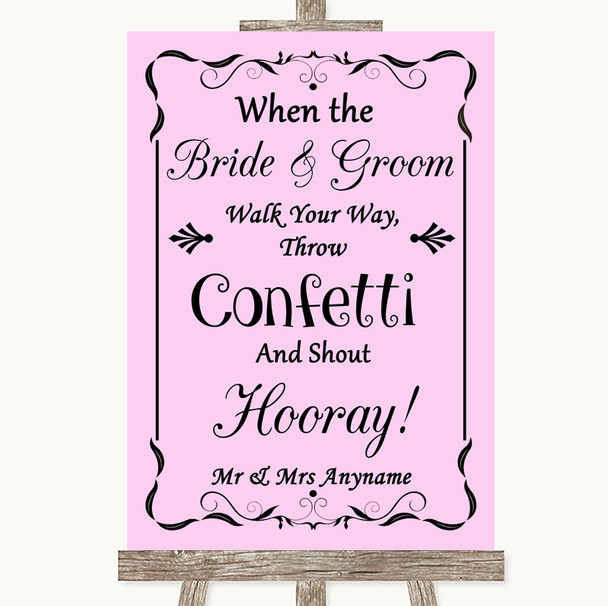 Pink Confetti Customised Wedding Sign