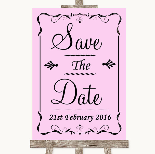 Pink Save The Date Customised Wedding Sign