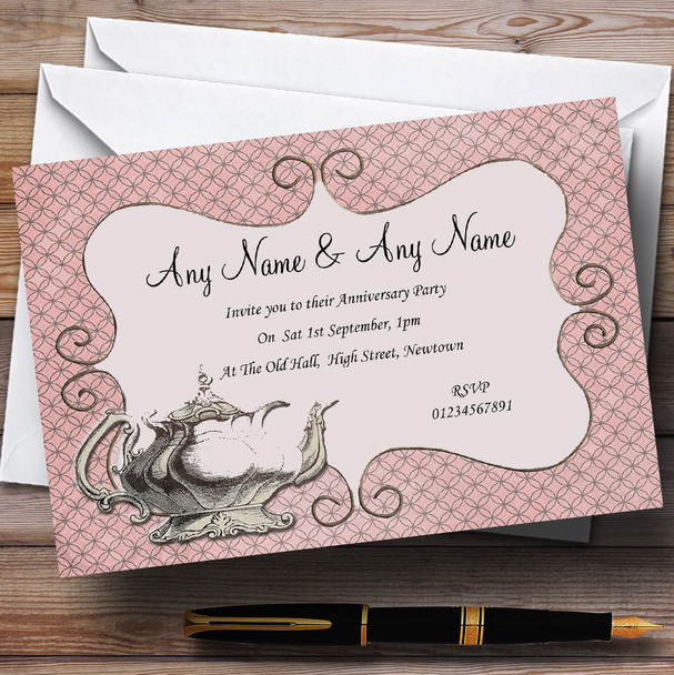 Vintage Chic Afternoon Tea Wedding Anniversary Party Customised Invitations