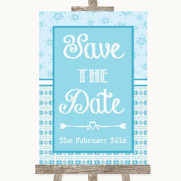 Winter Blue Save The Date Customised Wedding Sign Winter Blue Save The Date Customised Wedding Sign