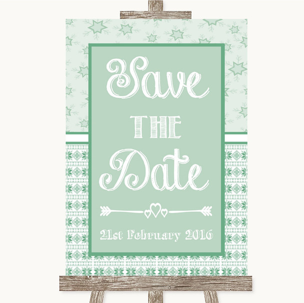 Winter Green Save The Date Customised Wedding Sign