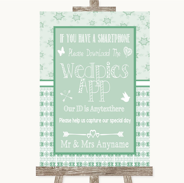 Winter Green Wedpics App Photos Customised Wedding Sign