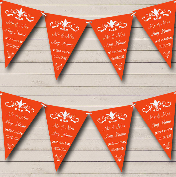 Regal Or Burnt Orange Wedding Anniversary Party Bunting