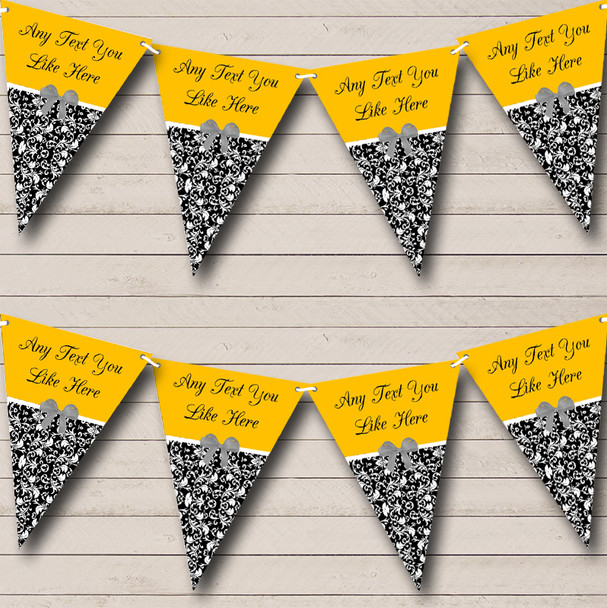 Orange Damask Shabby Chic Vintage Wedding Anniversary Party Bunting