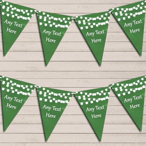 Deep Green Watercolour Lights Wedding Anniversary Bunting Garland Party Banner