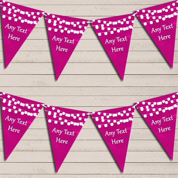 Hot Pink Watercolour Lights Wedding Anniversary Bunting Garland Party Banner