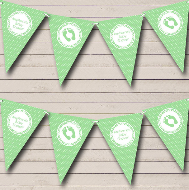 Polkadot Light Green Baby Shower Bunting