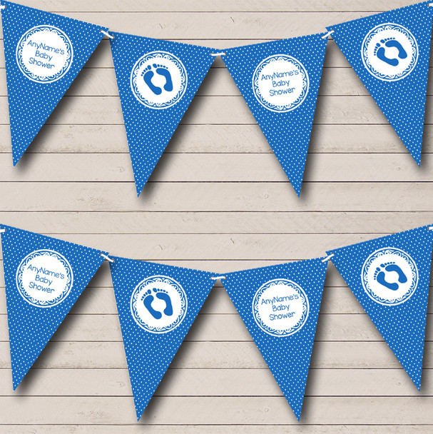 Polkadot Dark Blue Baby Shower Bunting