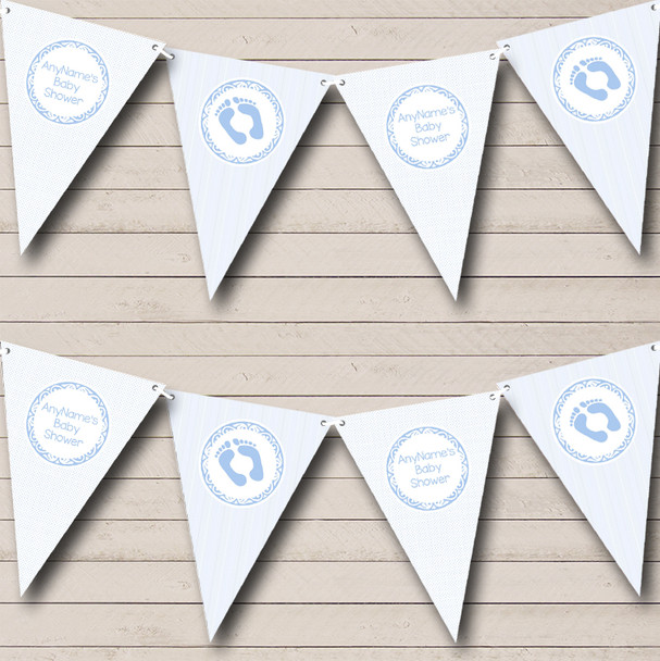 Blue Stripes And Spots Baby Shower Bunting