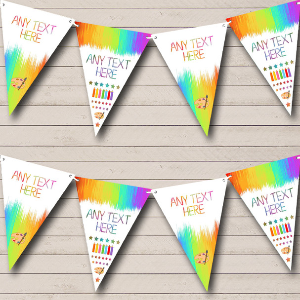 Rainbow Art Craft Paint Baby Shower Bunting