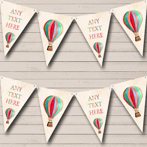 Rainbow Hot Air Balloon Baby Shower Bunting