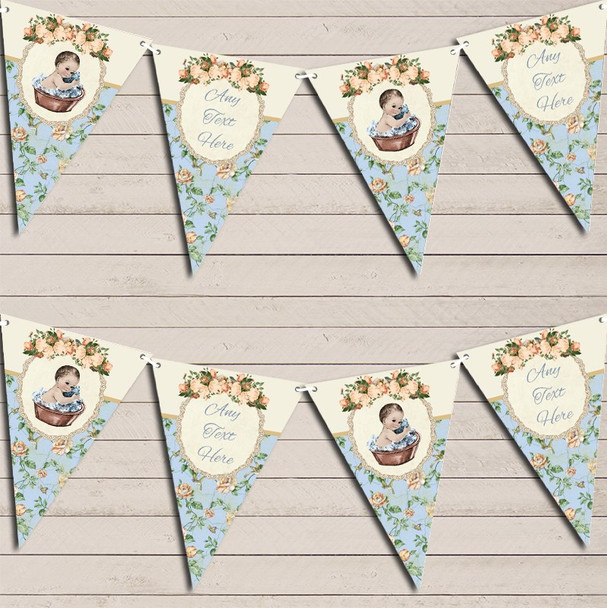 Shabby Chic Floral Vintage Baby Boy Baby Shower Bunting