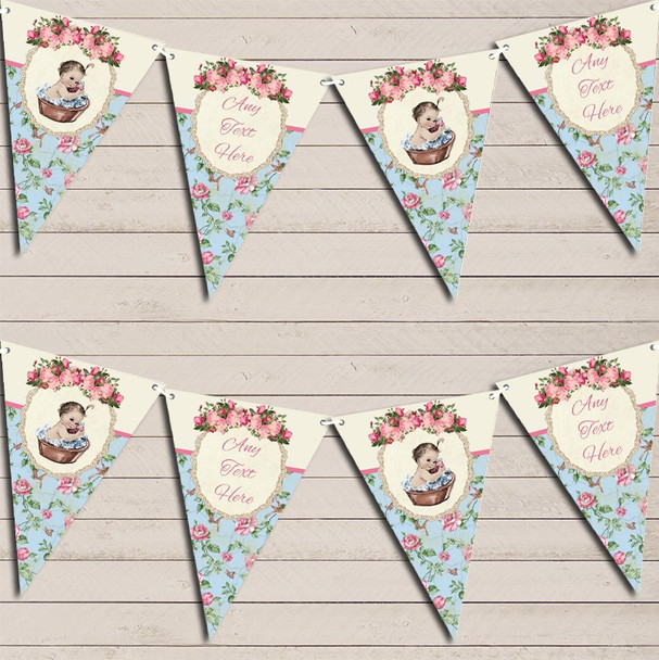 Shabby Chic Floral Vintage Baby Girl Baby Shower Bunting