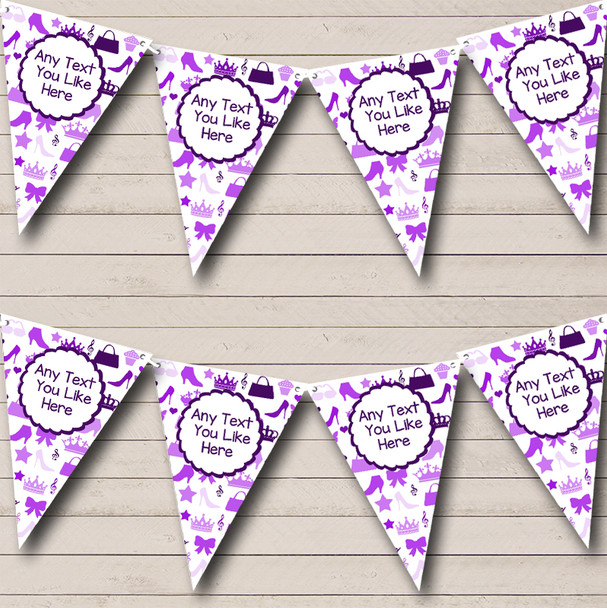 Girls Handbags Shoes Princess Purple Birthday Party Bunting