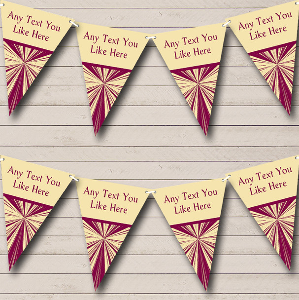 Funky Retro Cream And Purple Birthday Party Bunting