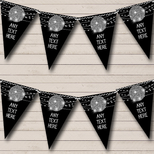 60's 70's 80's Disco Silver Ball Birthday Party Bunting