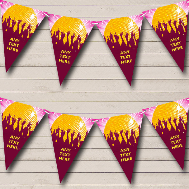70's 80's Disco Dance DJ Pink Birthday Party Bunting 70's 80's Disco Dance DJ Pink Birthday Party Bunting