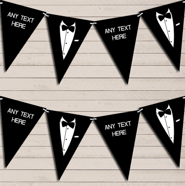 Tuxedo Black Tie Ball Prom James Bond Birthday Bunting Garland Party Banner