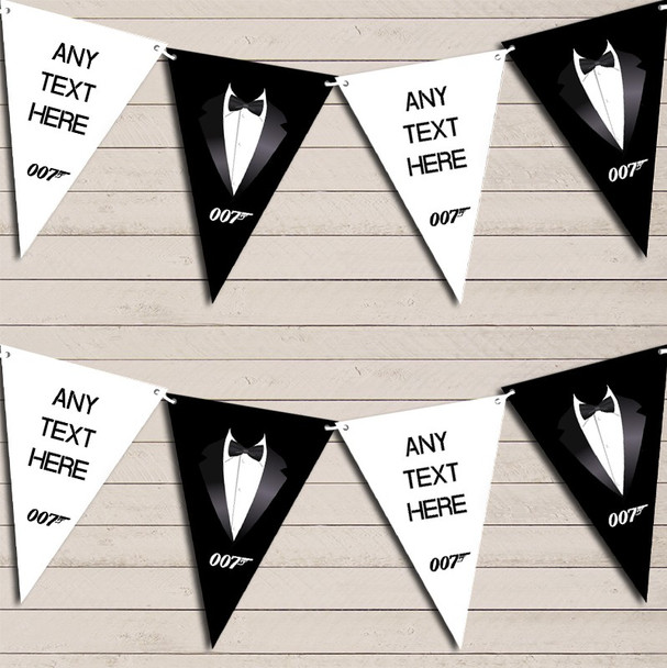 Tuxedo Prom James Bond Birthday Bunting Garland Party Banner