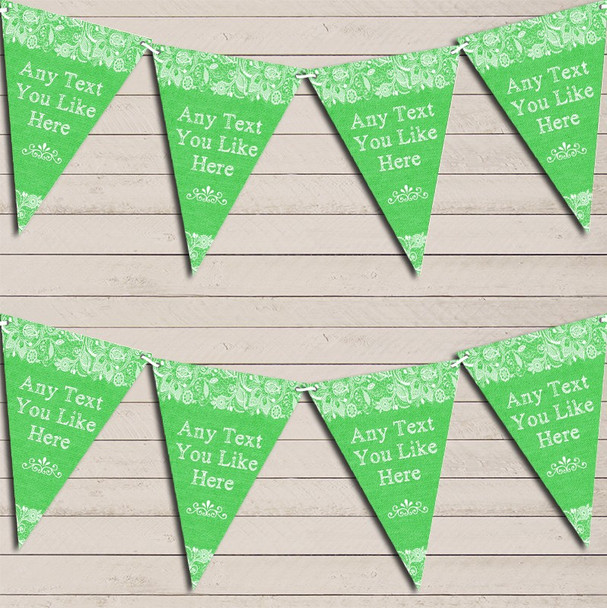 Pretty Lace Green Birthday Bunting Garland Party Banner