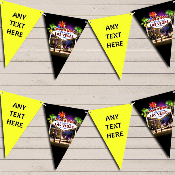 Yellow Las Vegas Birthday Bunting Garland Party Banner