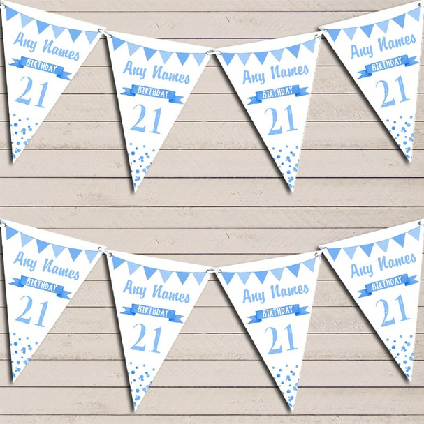 Any Age Birthday 18Th 21st 30th 40th 50th 60th Baby Blue Birthday Bunting