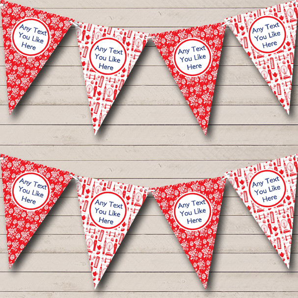 Red And White London Carnival Fete Street Party Bunting