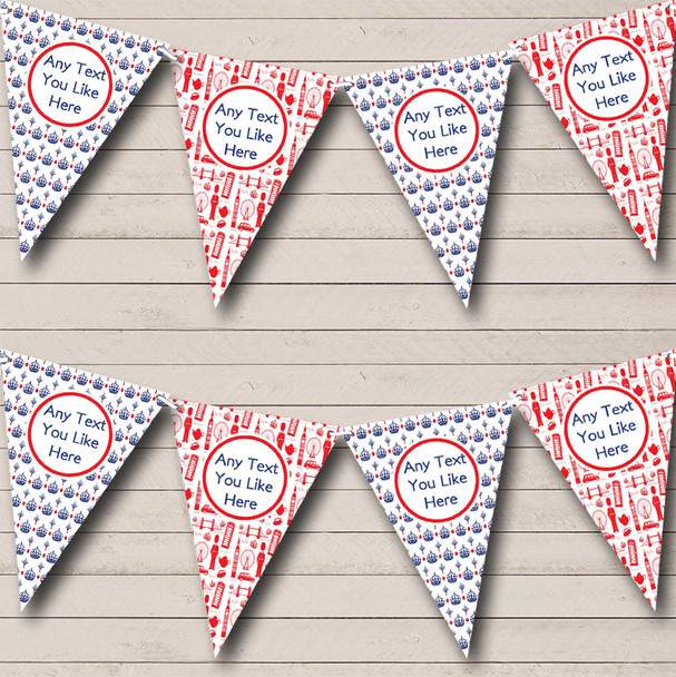 Red And Blue Crowns London Carnival Fete Street Party Bunting