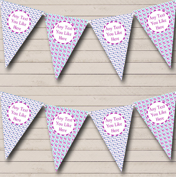 Purple And Aqua Spots Dots Carnival Fete Street Party Bunting